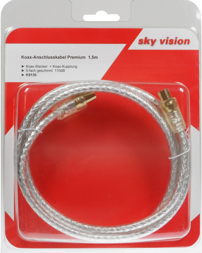 sky vision Antennenkabel 1,5 m transparent