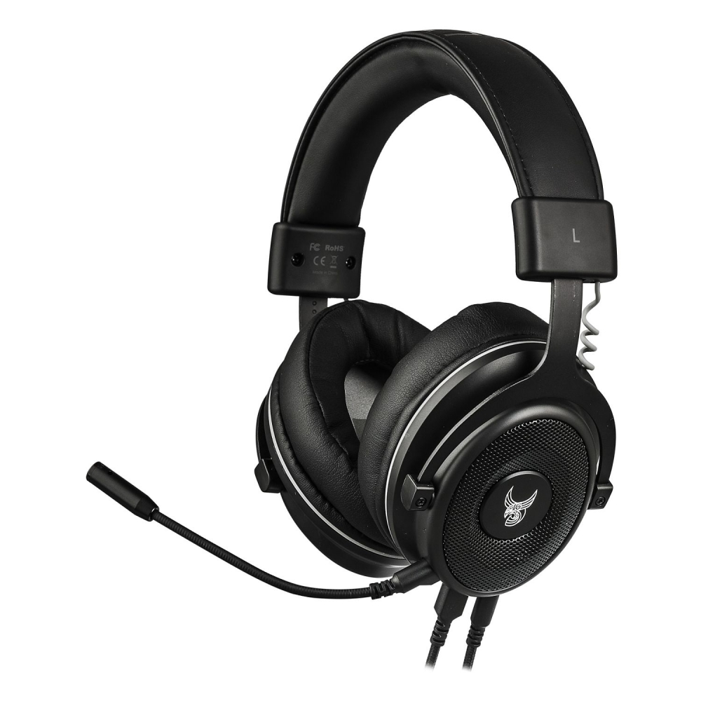 L33T Over-Ear Gaming-Kopfhörer Kabelgebunden mit Mikrofon und Beleuchtung schwarz