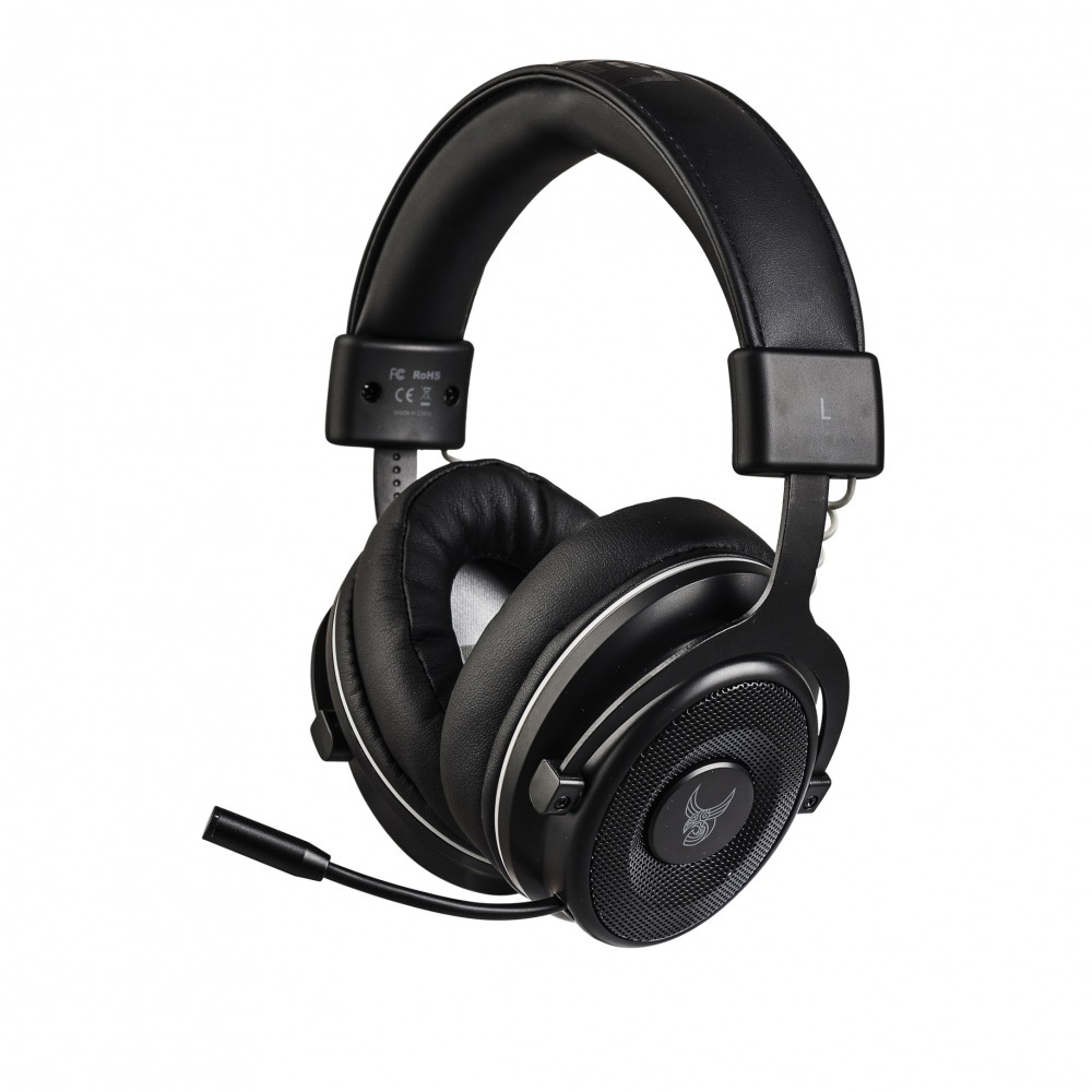 L33T Over-Ear Gaming-Kopfhörer Kabellos mit Mikrofon schwarz