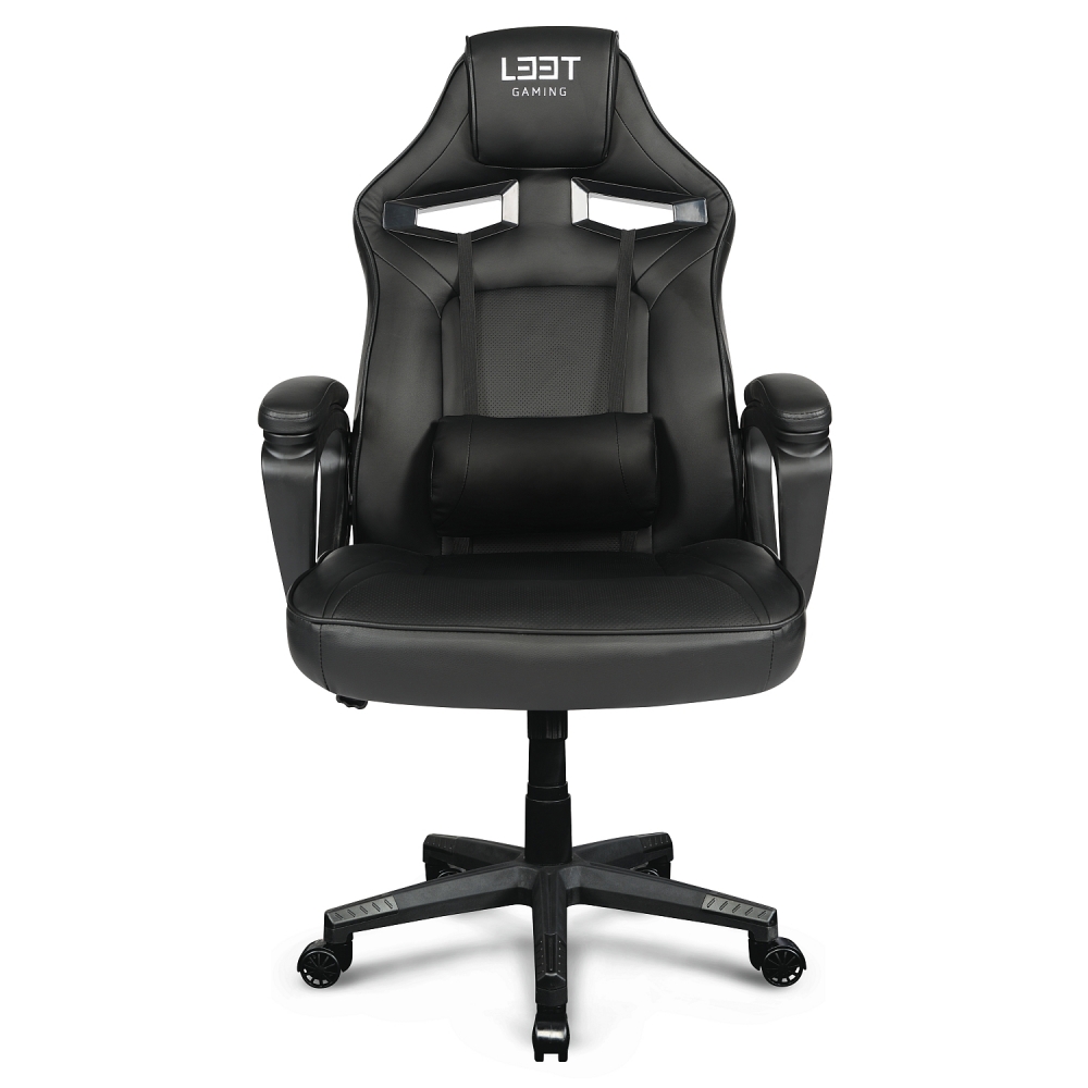 L33T Extreme Gaming Chair Höhenverstellbar,  Lendenkissen, schwarz
